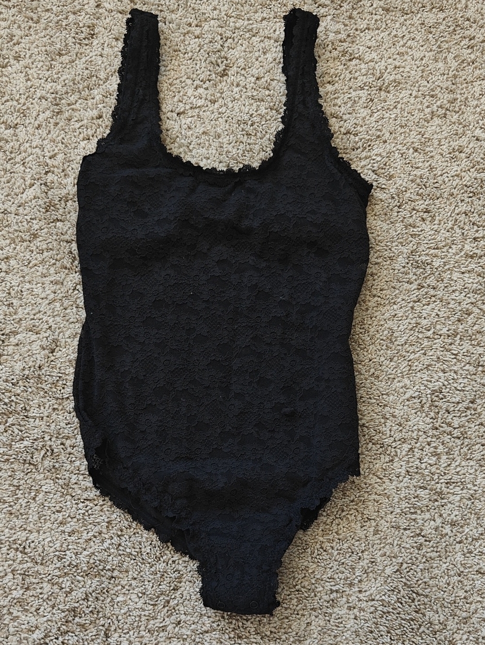 aerie Black Lace  One-Piece Bodysuit